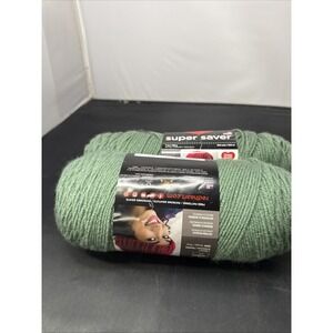 red heart super saver light sage lot of 1 1/2 skeins new